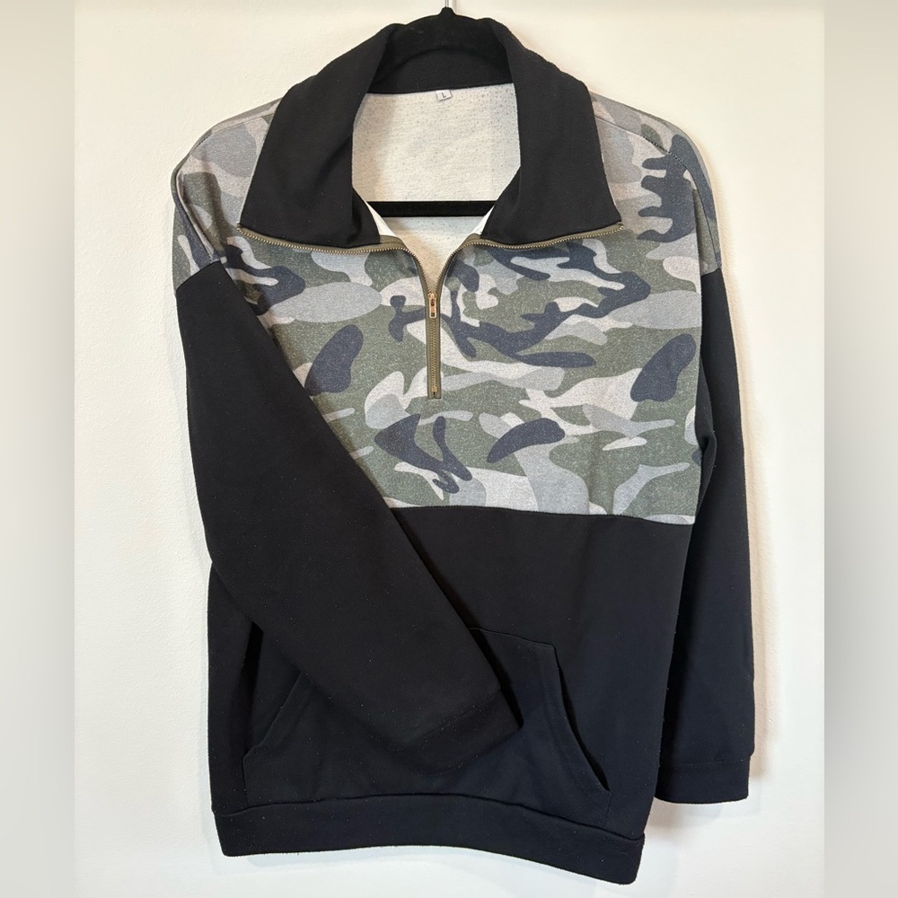 Camouflage Quarter-Zip Pullover